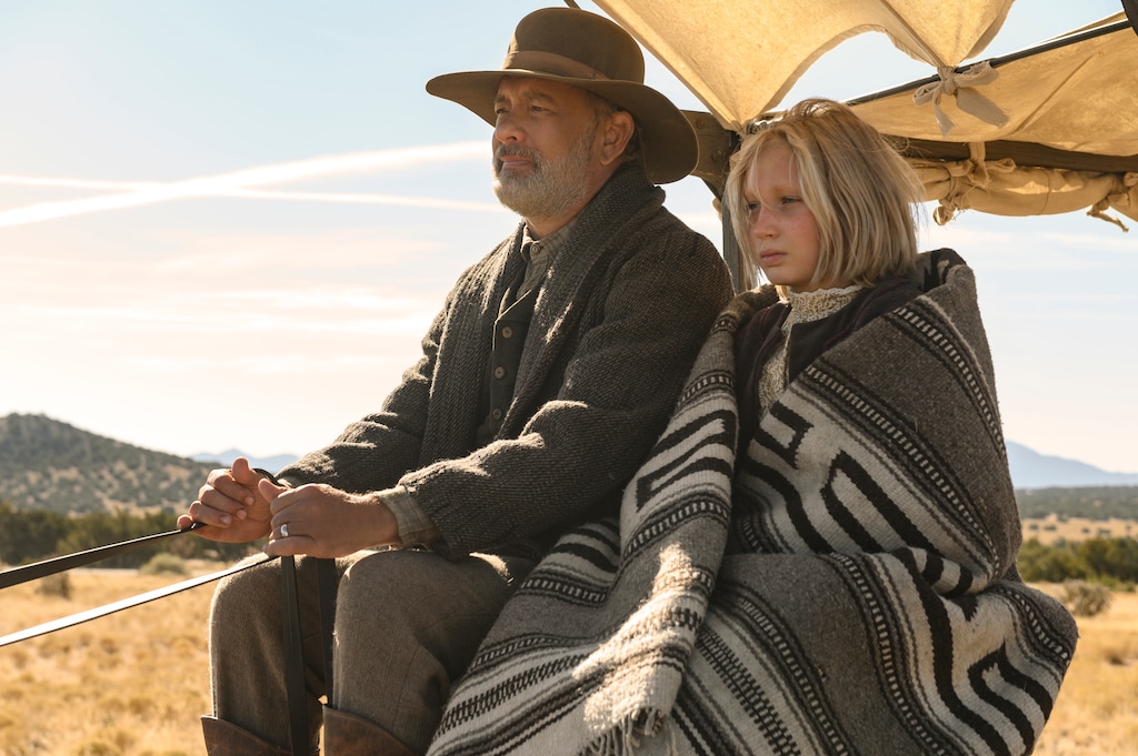 (Bruce Talamon | Courtesy of Universal Pictures) Captain Jefferson Kyle Kidd (Tom Hanks, left) and Johanna Leonberger (Helena Zengel), an orphaned girl, travel together across Texas in 1870, in "News of the World," co-written and directed by Paul Greengrass.
