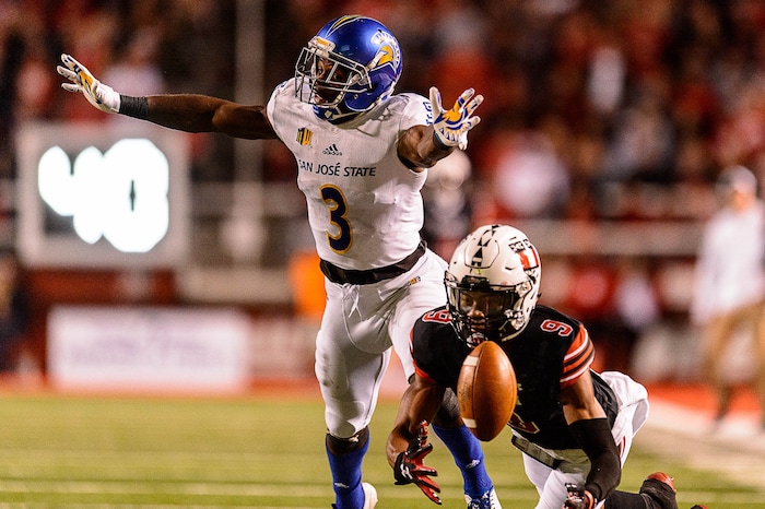 (Trent Nelson | The Salt Lake Tribune) as the Utah Utes host the San Jose State Spartans, NCAA football at Rice-Eccles Stadium in Salt Lake City, Saturday September 16, 2017.