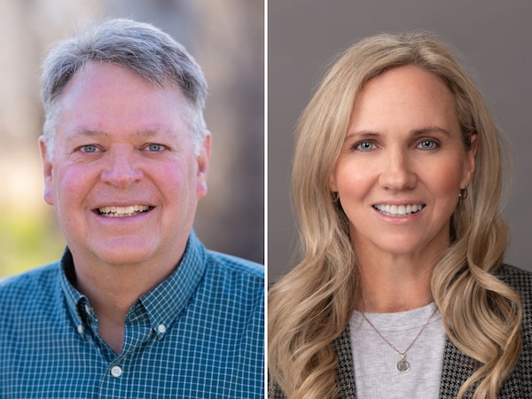 (Campaign photos) Dave Calder, left, and Katy Hall, candidates for the 2026 House District 11 election.