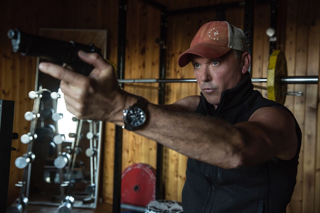This image released by Lionsgate shows Michael Keaton in a scene from, "American Assassin." (Christian Black/Lionsgate via AP)