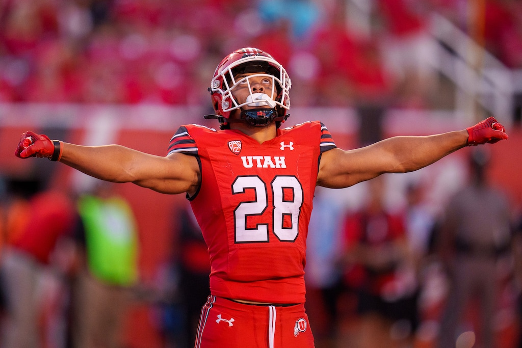 (Trent Nelson  |  The Salt Lake Tribune) Utah Utes safety Sione Vaki (28) as the Utah Utes host the Florida Gators, NCAA football in Salt Lake City on Thursday, Aug. 31, 2023.