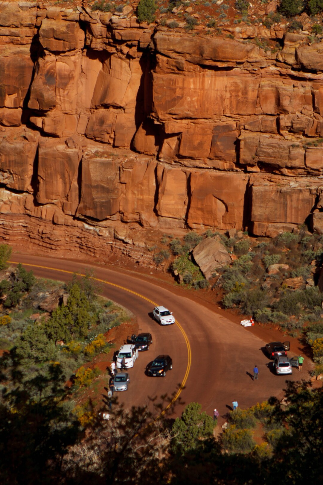 (Trent Nelson | The Salt Lake Tribune) Visitors to Zion National Park take in the sights after the park opened on a limited basis Friday, October 11, 2013.