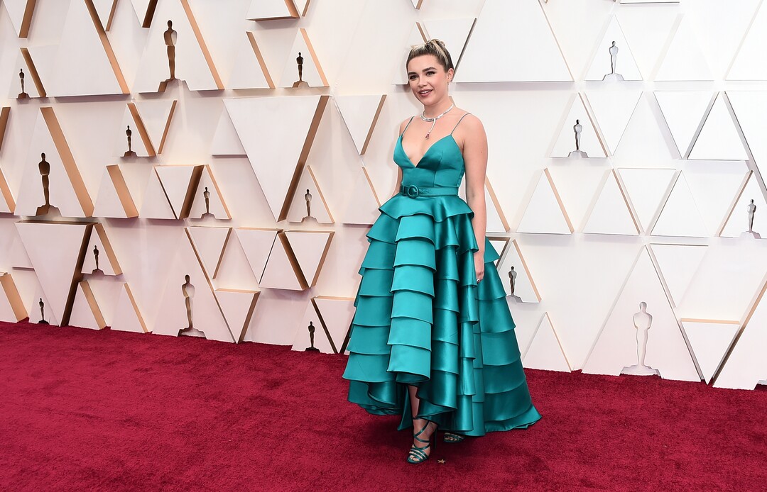 (Jordan Strauss | Invision/AP)  Florence Pugh arrives at the Oscars on Sunday, Feb. 9, 2020, at the Dolby Theatre in Los Angeles.
