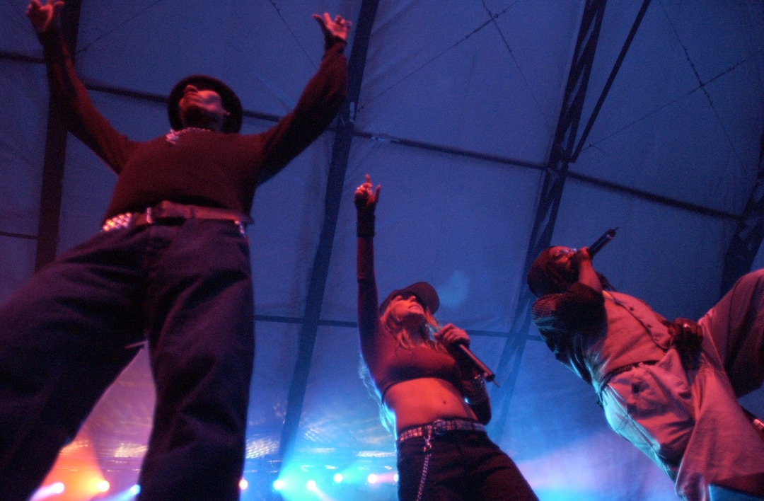 (Danny Chan La | The Salt Lake Tribune)  The music group Black Eyed Peas performs at In The Venue, formerly Bricks, in Salt Lake City, April 3, 2004.