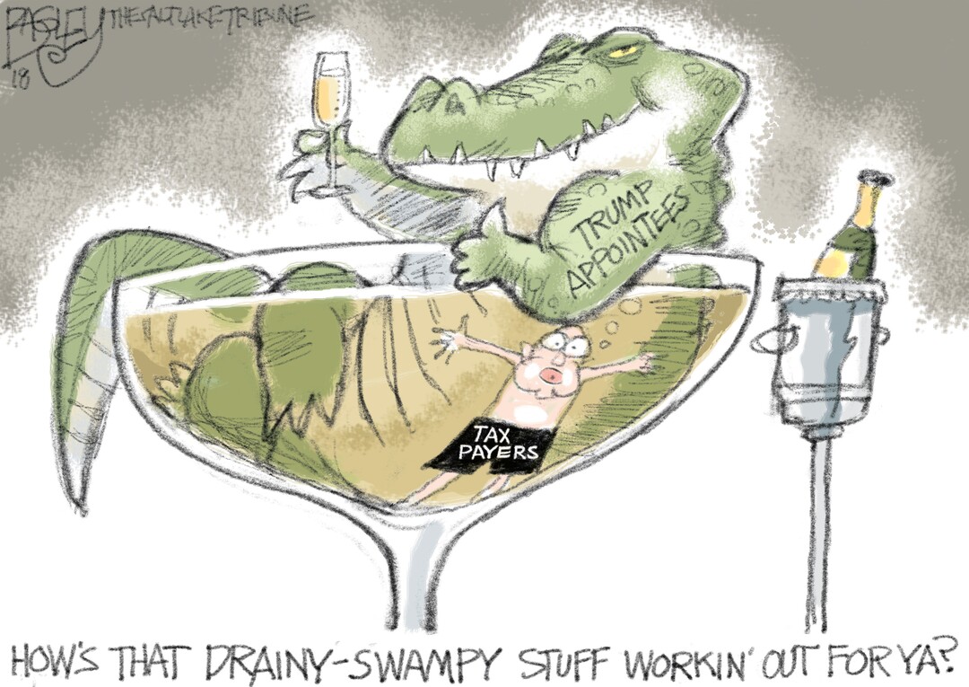 This Pat Bagley cartoon appears in The Salt Lake Tribune on Sunday, April 8, 2018.