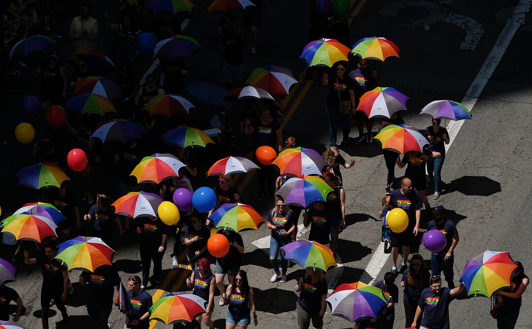 (Francisco Kjolseth  |  The Salt Lake Tribune)  Thousands participate in the Utah Pride Parade in Salt Lake City on Sunday June 2, 2019.