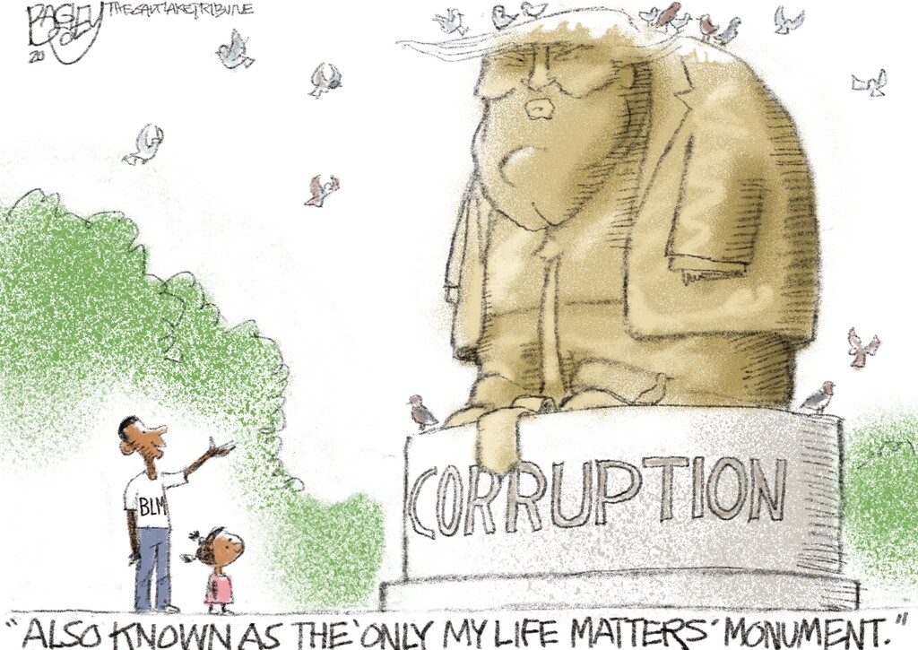 (Pat Bagley | The Salt Lake Tribune) This cartoon, titled "Monumental," appears in The Salt Lake Tribune on Thursday, June 18, 2020.