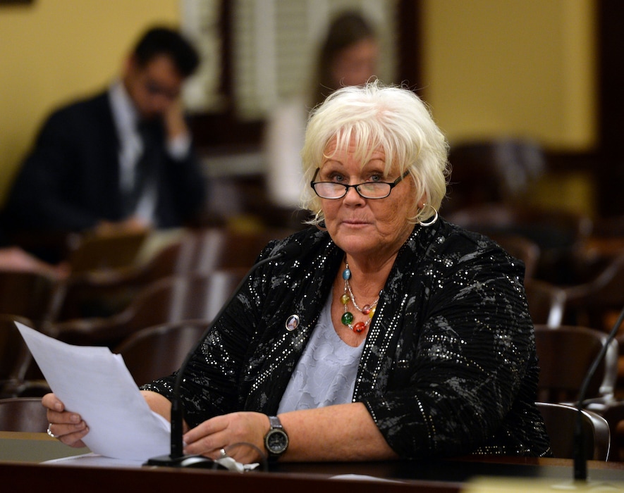 Steve Griffin  |  The Salt Lake TribuneRep. Susan Duckworth D-Magna, chief sponsor of HB202, talks about the bill during discussion of the bill in the House Revenue and Taxation Committee at the State Capitol in Salt Lake City, Wednesday, February 10, 2016. The bill was seeking to eliminate tax on tampons, diapers and other hygiene products. The motion to recommend failed in an 8-3 vote.