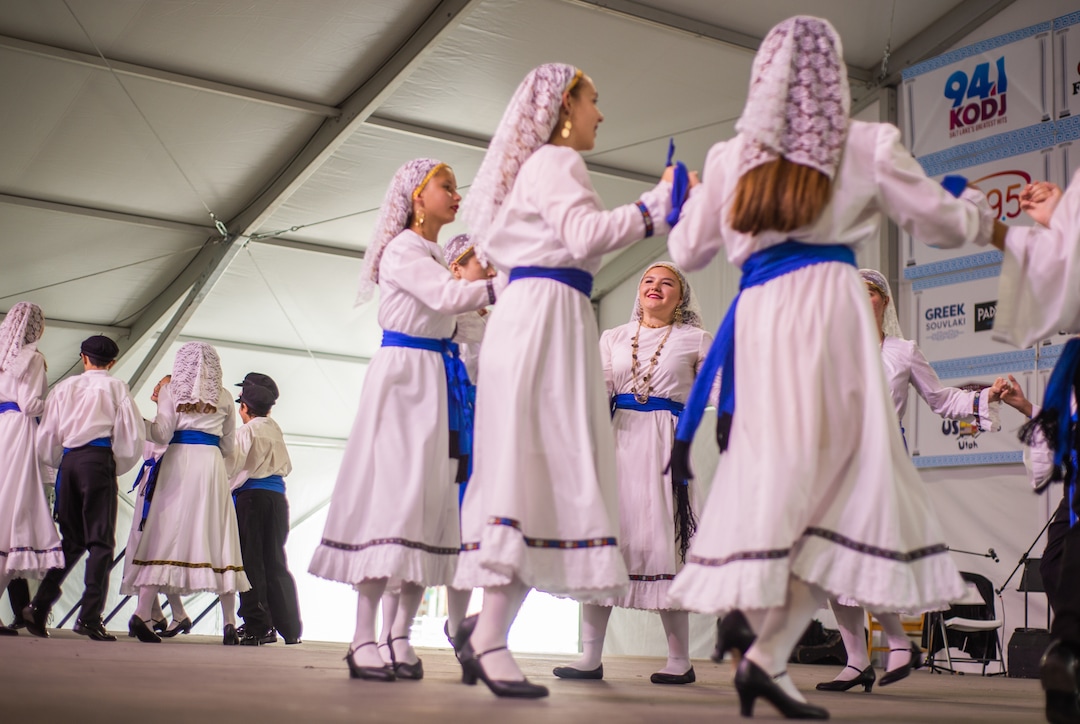 (Rachel Molenda  |  The Salt Lake Tribune) Olympian dancers perform at the Salt Lake Greek Festival on Saturday, Sept. 8, 2018.