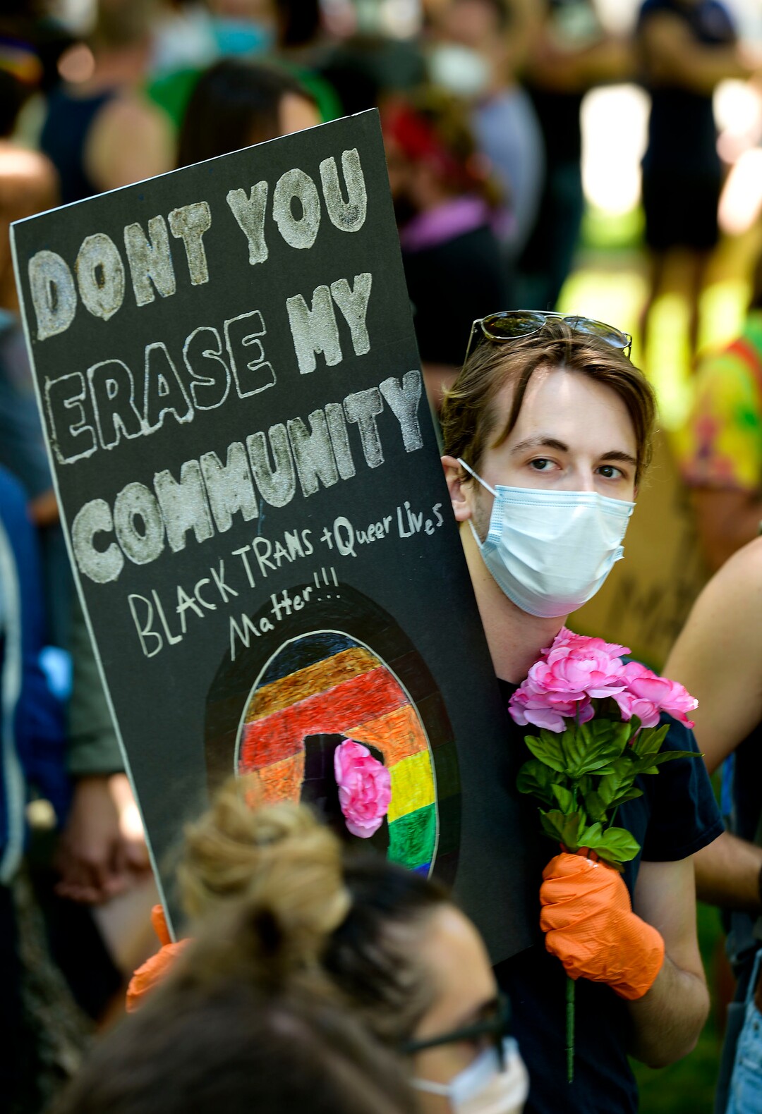 (Leah Hogsten  |  The Salt Lake Tribune) Over 1,000 Pride for Black Lives Matter supporters rallied at Liberty Park, Sunday, June 14, 2020 for over three hours before marching throughout Salt Lake City to join the Las Vidas Negras Importan Rally at Washington Square.