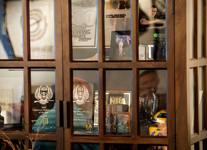 Leah Hogsten | The Salt Lake Tribune
Silencerco founder and CEO Joshua Waldron talks about H.R.367, the Hearing Protection Act of 2017 and its effects on his company. Silencerco is one of the country's largest manufacturers of silencer for guns of all kinds, Friday, May 28, 2017.