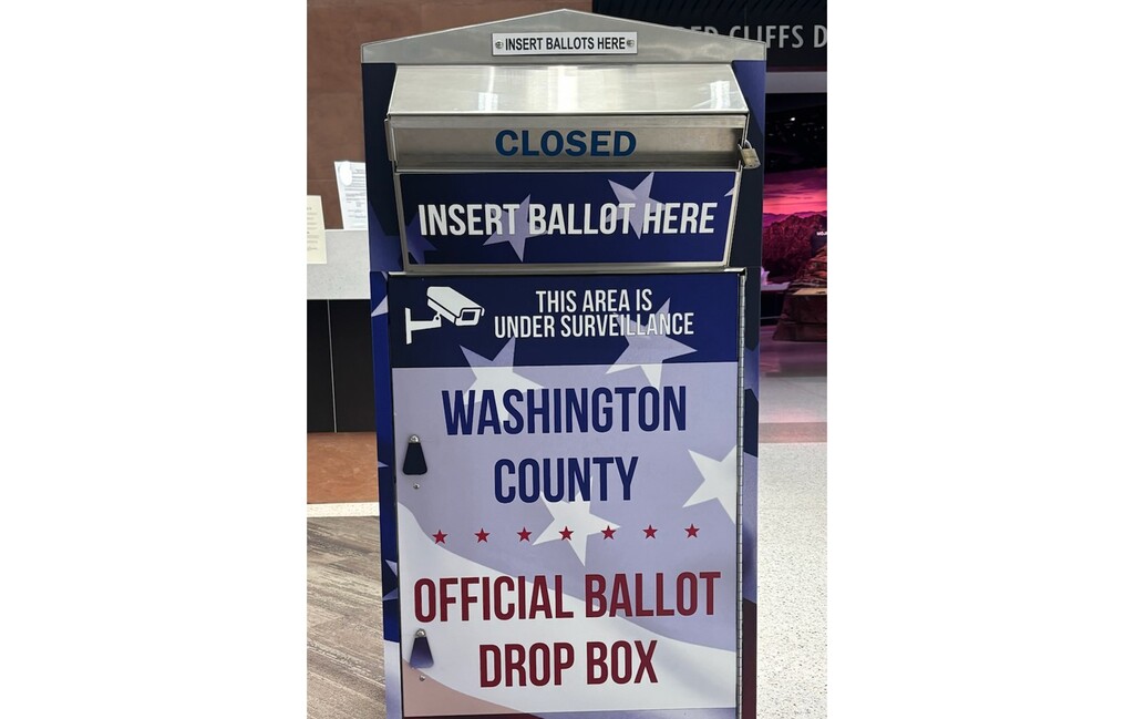 (Washington County) A ballot drop box in Washington County.