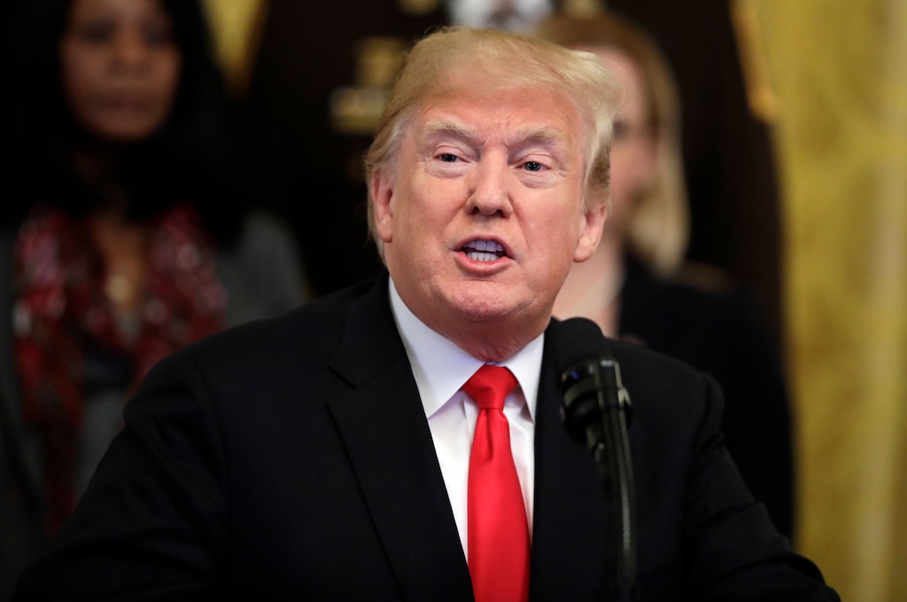 President Donald Trump speaks about crude pipe bombs targeting Hillary Clinton, former President Barack Obama, CNN and others, during an event on the opioid crisis, in the East Room of the White House, Wednesday, Oct. 24, 2018, in Washington. (AP Photo/Evan Vucci)