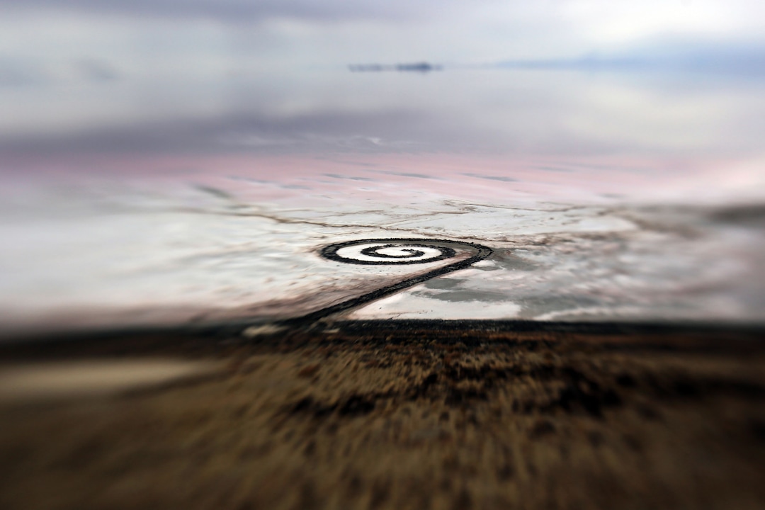 (Francisco Kjolseth  |  Tribune file photo) The Spiral Jetty earth works on the North edge of the Great Salt Lake created by artist Robert Smithson in 1970 is visible on Wednesday, Nov. 20, 2013 as seen through a unique lens with an extreme shallow depth of field.