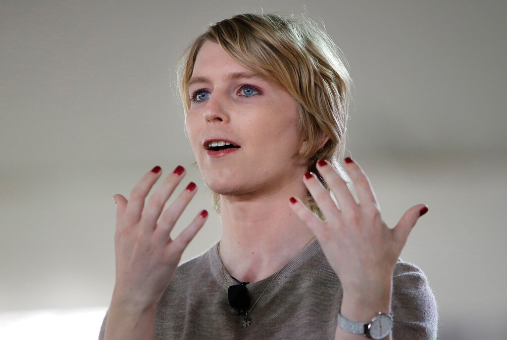 RETRANSMISSION TO CORRECT RANK TO INTELLIGENCE ANALYST - FILE - In this Sunday, Sept. 17, 2017 file photo, Chelsea Manning speaks during the Nantucket Project's annual gathering in Nantucket, Mass. On Thursday, Jan. 11, 2018, Manning, the transgender former Army intelligence analyst who was convicted of leaking classified documents, filed her statement of candidacy with the Federal Election Commission to run for the U.S. Senate in Maryland. She will challenge Democrat Ben Cardin who has served two terms. (AP Photo/Steven Senne)