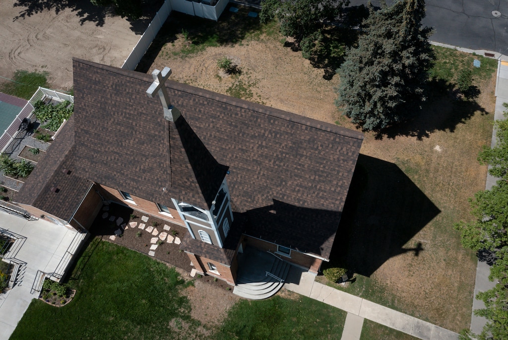 (Bethany Baker | The Salt Lake Tribune) The historic American Fork Presbyterian Church, the church in Kevin Bacon's iconic "Footloose" film, stands sentinel on Wednesday, July 23, 2025.