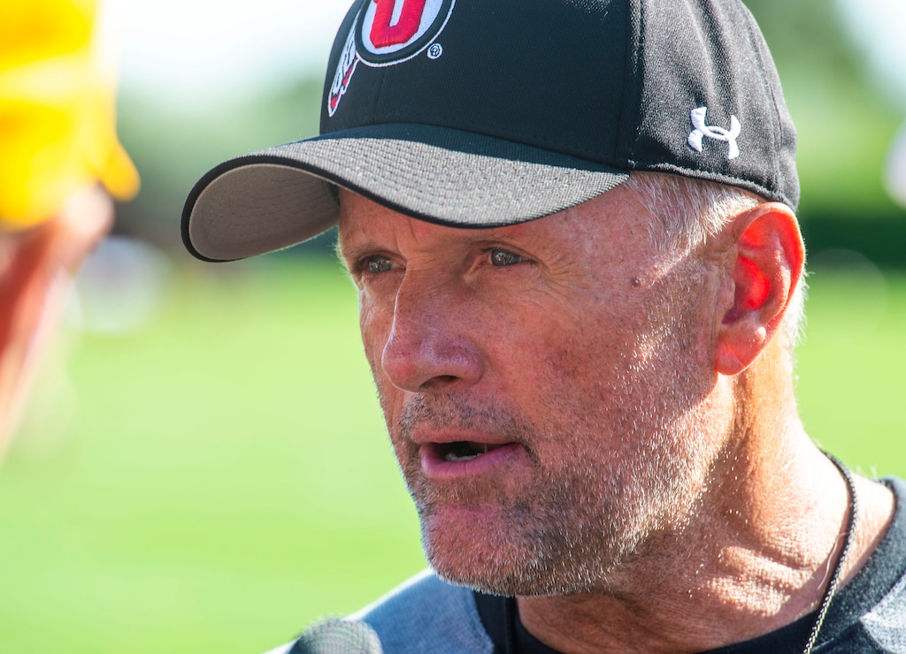 (Rick Egan  |  The Salt Lake Tribune)   University of Utah Head Coach Kyle Whittingham, Thursday, Aug. 1, 2019.