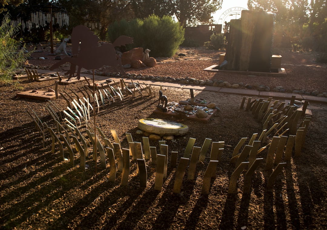 Leah Hogsten  |  The Salt Lake TribuneName placards in the shape of a horseshoe represents horses who have died. Every month, Best Friends holds a blessing ceremony to remember the animals who pass during the month.  Angels Rest is a three-acre cemetery for some 5,000 ÒplacementsÓ of dogs, cats, pigs, guinea pigs, birds and more features memorials of all kinds including wind chimes, painted rocks and personal effects.  Best Friends saves thousands of animals every year as the nation's largest no-kill sanctuary, encompassing some 3,700 acres about 5 miles outside Kanab.