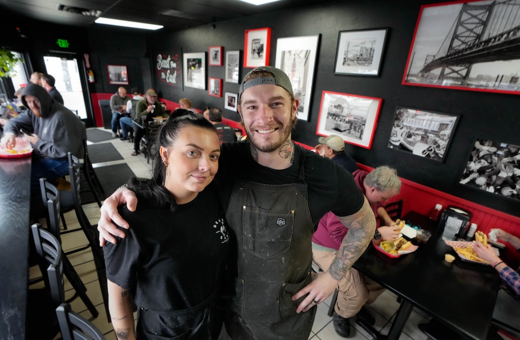 (Francisco Kjolseth | The Salt Lake Tribune) Megan and Kris Davis, the husband-and-wife team who own Beast From the East, are pictured after a recent lunch rush at their second sandwich shop location near Salt Lake Community College, Tuesday, Dec. 2, 2025.
