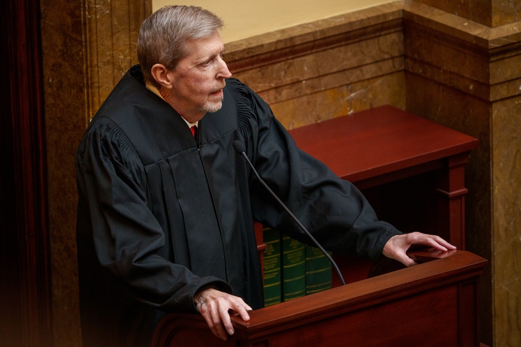 (Trent Nelson  |  The Salt Lake Tribune) Utah Supreme Court Chief Justice Matthew B. Durrant speaks at the Utah Capitol in Salt Lake City on Tuesday, Jan. 21, 2025.