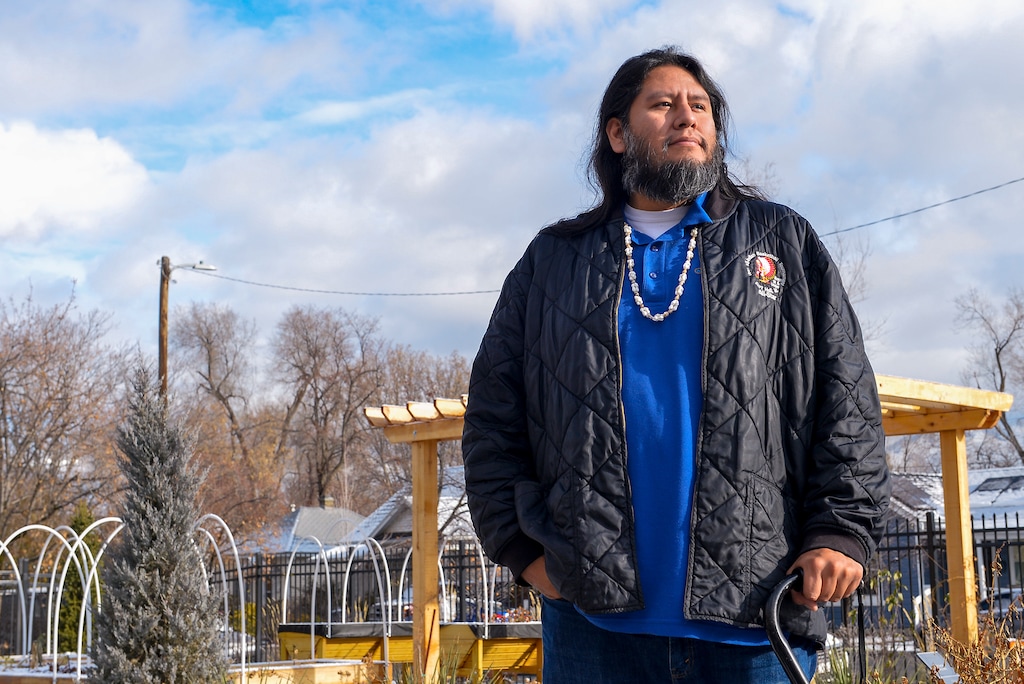 (Chris Samuels | The Salt Lake Tribune) Nate Manuel poses for a photograph at the Neighborhood House in Salt Lake City, Monday, Dec. 12, 2022.
