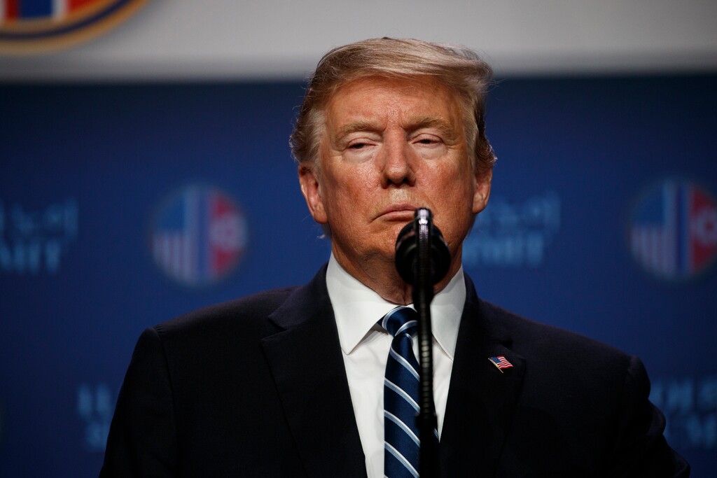 In this Feb. 28, 2019, photo, President Donald Trump speaks during a news conference after a summit with North Korean leader Kim Jong Un, in Hanoi. (AP Photo/ Evan Vucci, File)