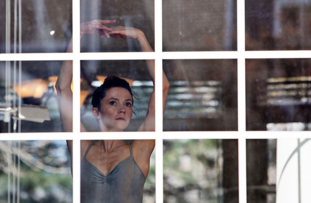 (Kim Raff | The New York Times) The New York City Ballet principal Megan Fairchild practices at her parents home in Sandy, Utah, April 7, 2020. The dancer has found shelter during the coronavirus pandemic back at her childhood home in Utah.