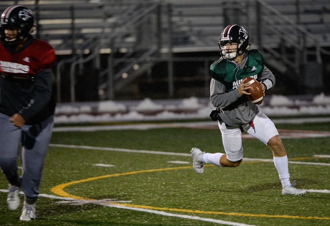 (Francisco Kjolseth | The Salt Lake Tribune)  Park City quarterback Jack Skidmore prepares for the team's upcoming 4A Championship game on Wednesday, Nov. 20, 2019, in Park City before facing Sky View in the title game Friday. If they win, it would be the first football title for the school. They have played in five championship games before this year, with the last one taking place in 2001.