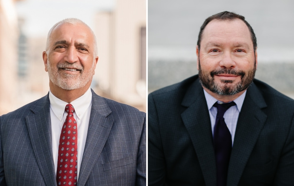(Gill campaign; Robinson campaign) Sim Gill, left, and Shawn Robinson, candidates for the Democratic nomination for Salt Lake County district attorney.
