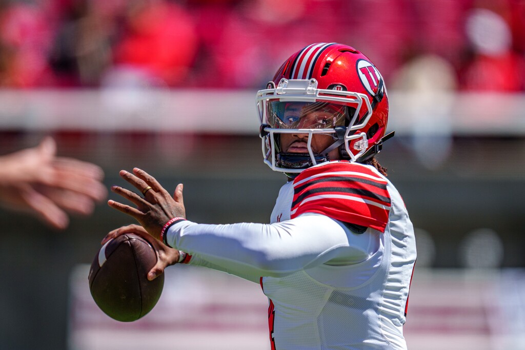 (Trent Nelson  |  The Salt Lake Tribune) Utah quarterback Devon Dampier (4) at the Utah Utes spring football game in Salt Lake City on Saturday, April 19, 2025.