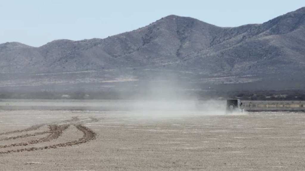 (Utah Division of Forestry, Fire and State Lands via KSL.com) An undated photo of dust picked up by the Great Salt Lake by a vehicle illegally driving on the dried lakebed. A new bill that goes into effect May 4 clarifies that all motor vehicles are banned from dried lakebeds and navigable rivers in the state.