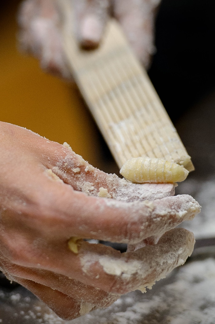 (Trent Nelson | The Salt Lake Tribune)  Ana Valdemoros, owner of Argentinas Best Empanadas, leads a class on making gnocchi at her Salt Lake City restaurant.