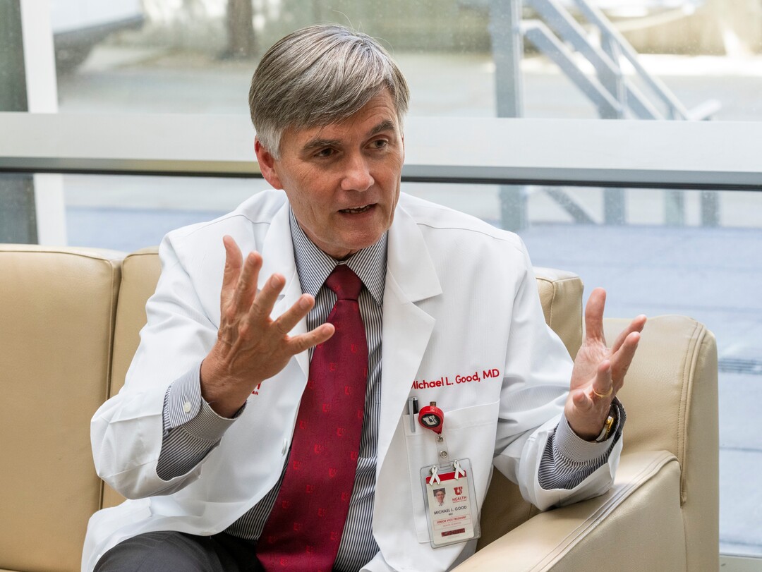 (Rick Egan | The Salt Lake Tribune) Michael L. Good, MD, CEO, University of Utah Health Dean, University of Utah School of Medicine Senior Vice-President for Health Sciences, talks about the Eccles donation for the U of U Medical School, on Tuesday, June 8, 2021.