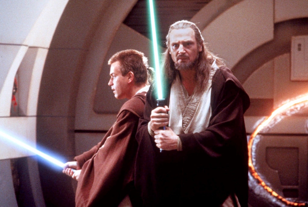 (Keith Hamshere  |  AP Photo)  Ewan McGregor, left, and Liam Neeson, who star in "Star Wars: Episode 1 — The Phantom Menace," are pictured in this still image from the movie.