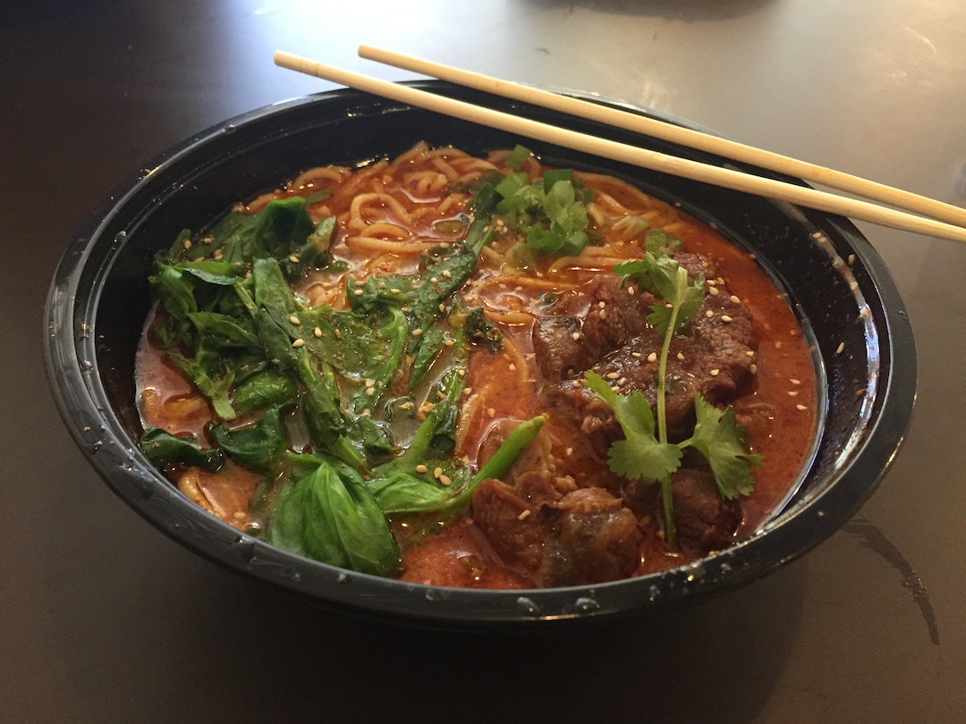 (Kathy Stephenson | The Salt Lake Tribune) Szechuan beef noodle soup at Salt Lake City's Foodie & Sweetie D Market.