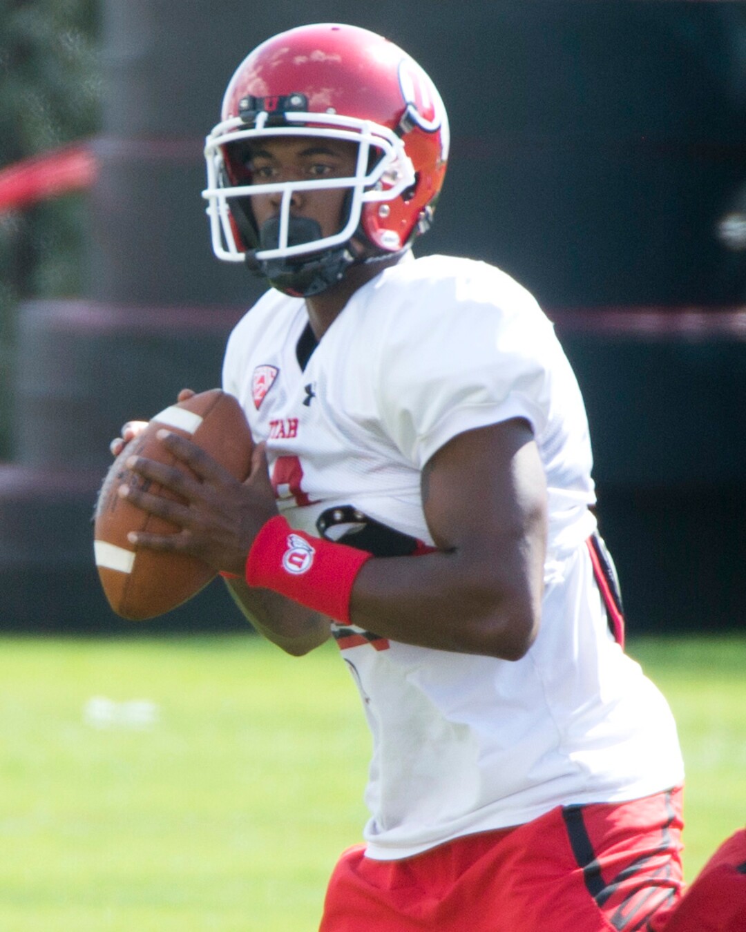 (Rick Egan  |  The Salt Lake Tribune)  University of Utah QB Troy Williams (3) throws a pass in football practice, Monday, July 31, 2017.