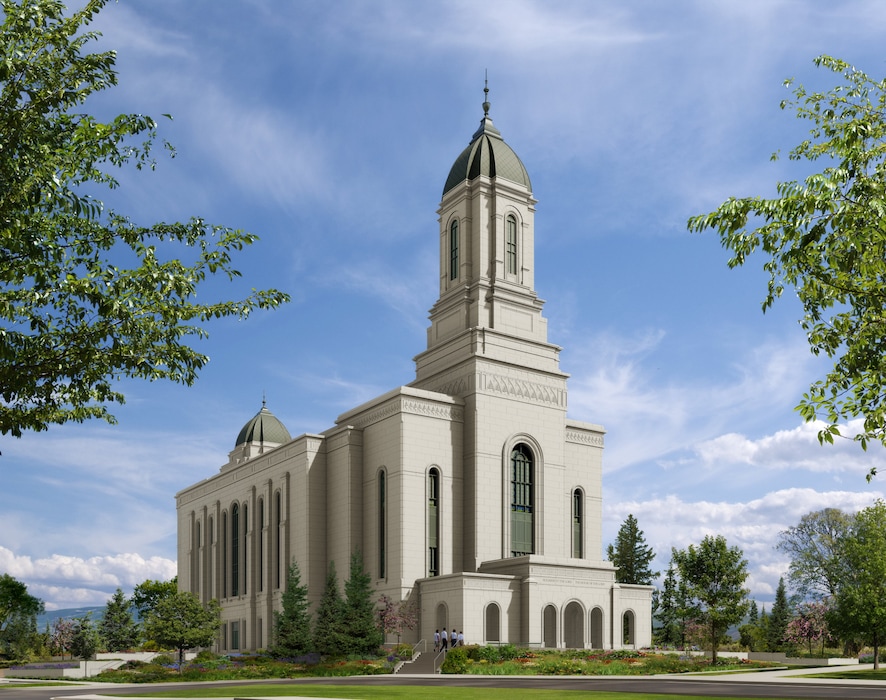 (The Church of Jesus Christ of Latter-day Saints) Rendering of the Heber Valley Temple. An update to Wasatch County's outdoor lighting regulations will allow the church to illuminate the temple.