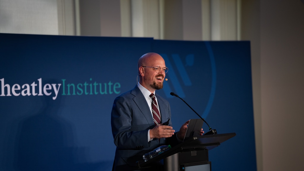 (Landon Allred | Wheatley Institute) Latter-day Saint McKay Coppins, staff writer for The Atlantic and a BYU alum, speaks about online gambling.