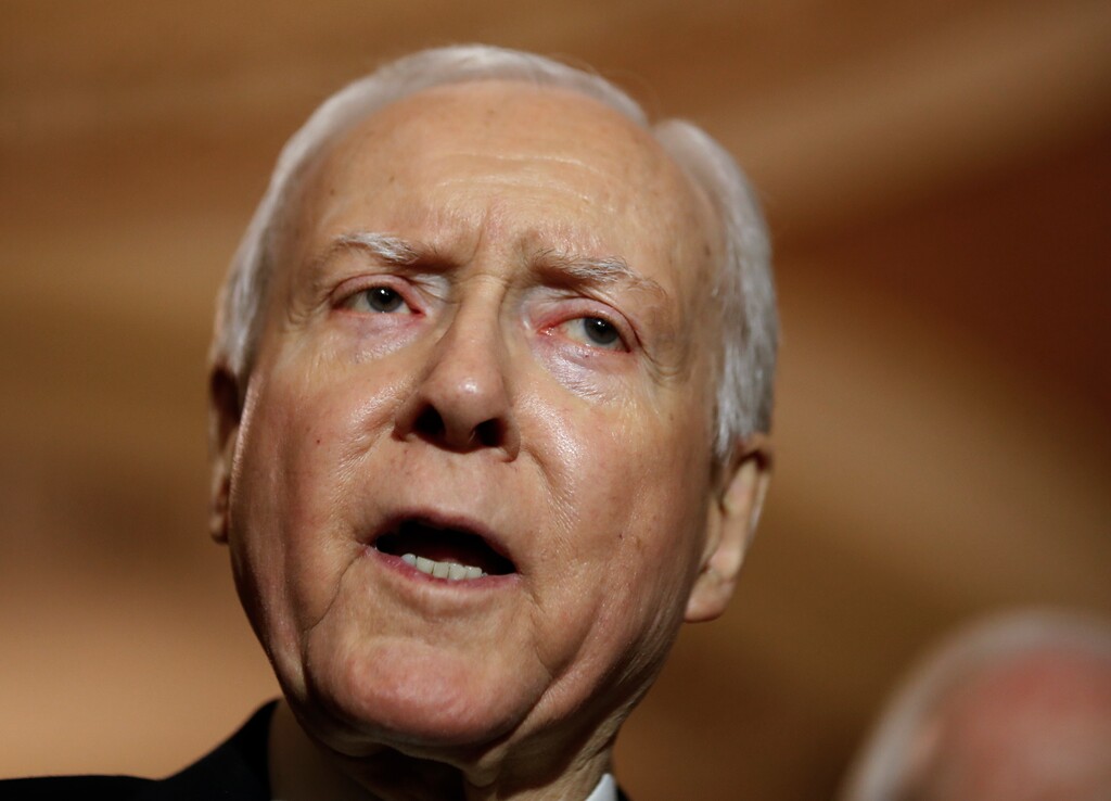 FILE - In this Dec. 19, 2017, file photo, Sen. Orrin Hatch, R-Utah, speaks on Capitol Hill in Washington. Hatch says he is retiring after four decades in Senate (AP Photo/Alex Brandon)