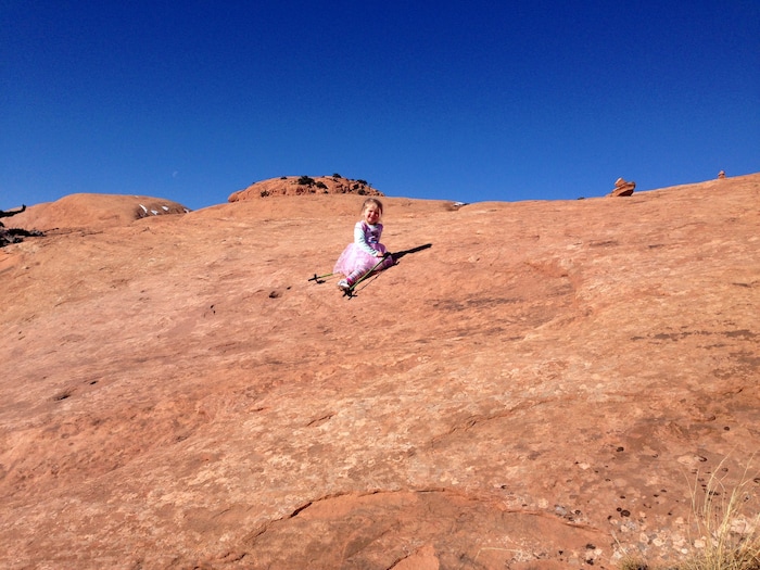 Erin Alberty  |  The Salt Lake TribuneSome parts of Whale Rock are steep, but as long as conditions are dry this is a good hike for young children at Canyonlands National Park.