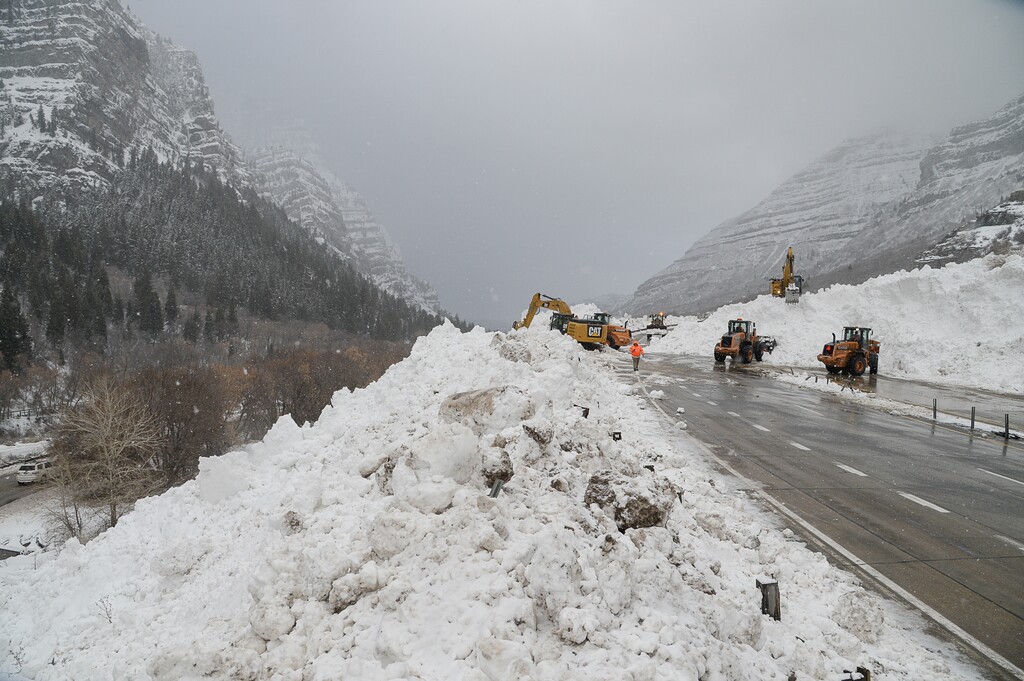 (Francisco Kjolseth | Tribune file photo) Heavy equipment crews work to clear Provo Canyon on Friday, Jan. 18, 2019, after an avalanche, which brought down as much as 30 feet of snow at mile marker 12 above Bridal Veil Falls on SR 189, was triggered by Utah Department of Transportation crews on Thursday.