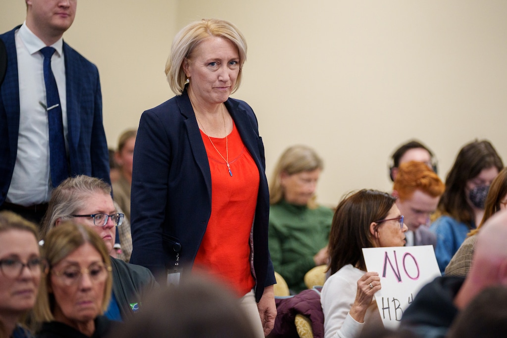 (Trent Nelson  |  The Salt Lake Tribune) Rep. Karianne Lisonbee, R-Clearfield, arrives to a meeting of the House Judiciary Committee meets in Salt Lake City on Wednesday, Feb. 15, 2023.