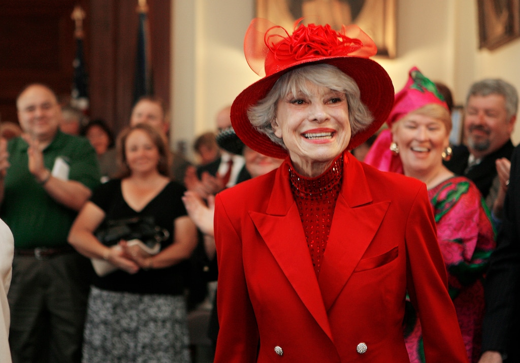 (Jim Cole | The Associated Press) This June 27, 2007 file photo shows singer and actress Carol Channing in Concord, N.H. Channing, whose career spanned decades on Broadway and on television has died at age 97. Publicist B. Harlan Boll says Channing died of natural causes early Tuesday, Jan. 15, 2019 in Rancho Mirage, Calif.
