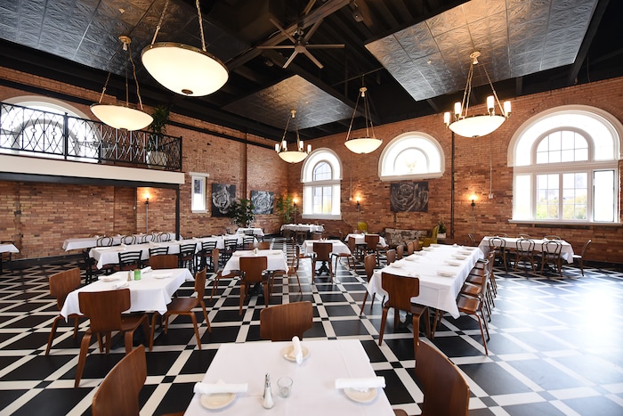 (Francisco Kjolseth  |  The Salt Lake Tribune)  The banquet room on the top floor of Caffe Molise which recently opened in its new location inside the old (but completely updated) Eagle Building on the southwest corner of 400 South and West Temple.