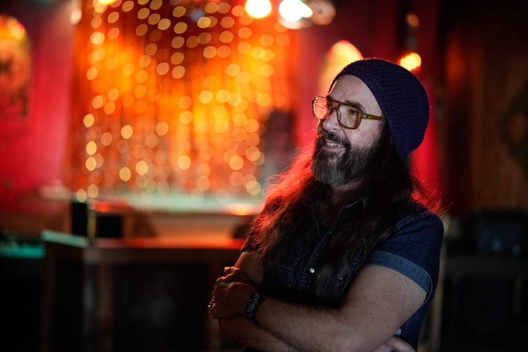 (Francisco Kjolseth | The Salt Lake Tribune) Corey Fox, owner of Velour Live Music Gallery in Provo, talks about the numerous bands that have graced his stage on the 20th anniversary of venue’s opening on Tuesday, Jan. 13, 2026. Fox mentors and helps launch careers of Utah Valley Bands like Imagine Dragons, The Aces and Neon Trees.