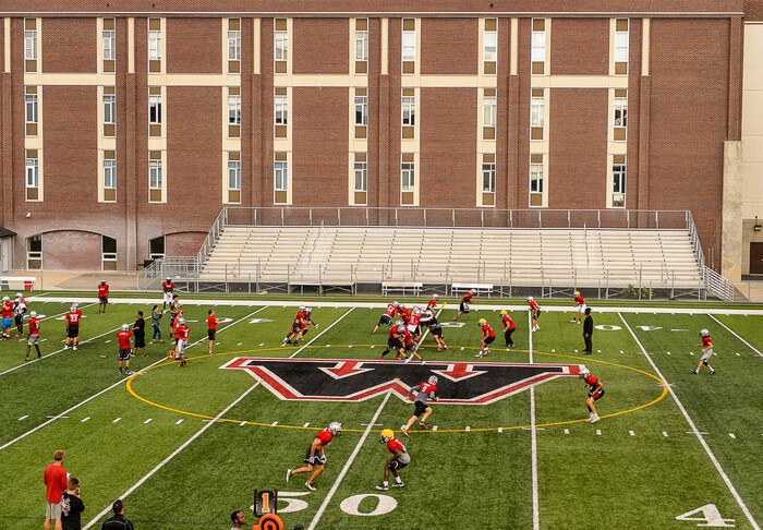 (Trent Nelson | The Salt Lake Tribune)  The West Panthers at practice in Salt Lake City, Wednesday September 20, 2017. After back-to-back winless seasons, the Panthers are slowly starting to get back on track under second-year coach Justin Thompson.