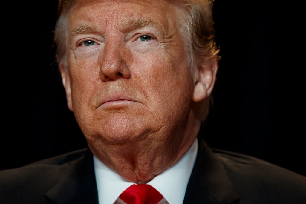 President Donald Trump listens during the National Prayer Breakfast, Thursday, Feb. 7, 2019, in Washington. (AP Photo/ Evan Vucci)