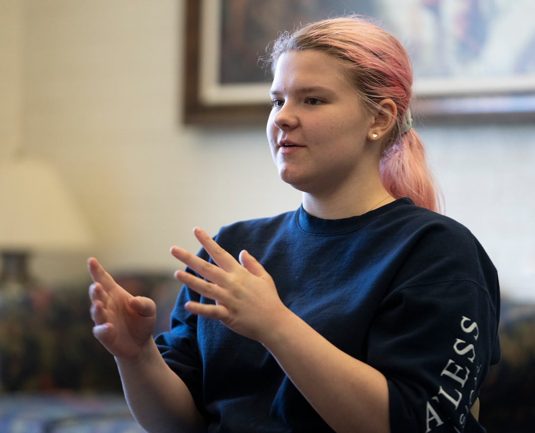 (Rick Egan | The Salt Lake Tribune)  Olympus high school student Eleanor Boam talks about their upcoming musical based on the young adult fantasy book, "Heartless," on Friday, April 1, 2022.