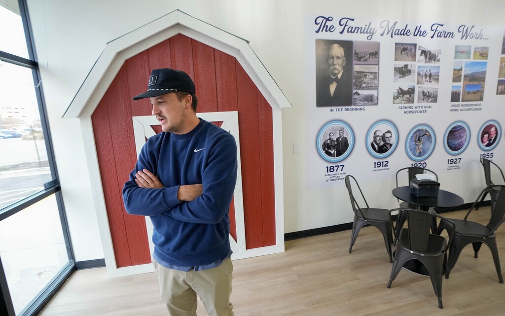 (Francisco Kjolseth | The Salt Lake Tribune) Trevor Rose, one of the owners of Milk Barn Creamery in Ogden, talks about recent vandalism to the company's storefront on Wednesday, Nov. 19, 2025.