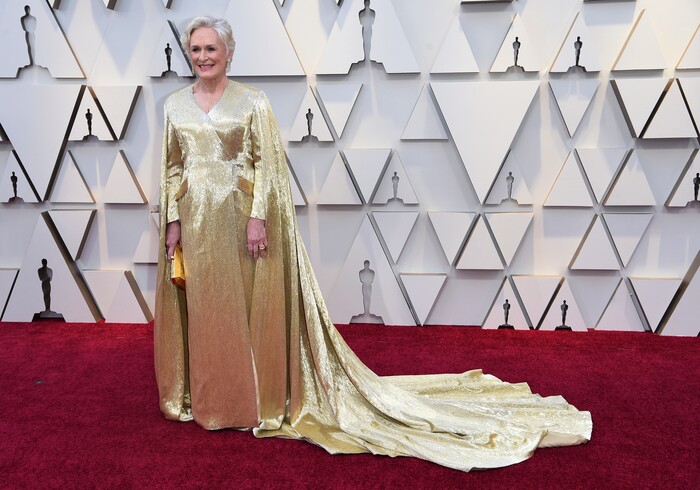 Glenn Close arrives at the Oscars on Sunday, Feb. 24, 2019, at the Dolby Theatre in Los Angeles. (Photo by Richard Shotwell/Invision/AP)